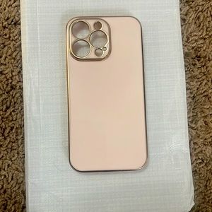 Light pink and gold case for iPhone 13 mini